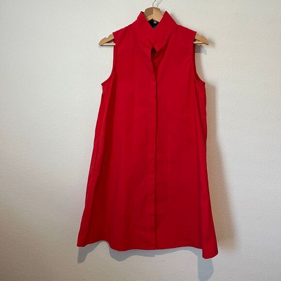 Tuckernuck Red Sleeveless Charlie Button Up Mini Shirt Dress Women's Size Small - Picture 2 of 6